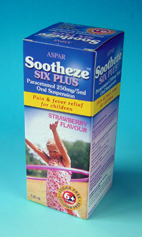 Sootheze 6+ 250mg/5ml carton 100ml pack Sootheze 6+ 250mg/5ml carton 100ml pack